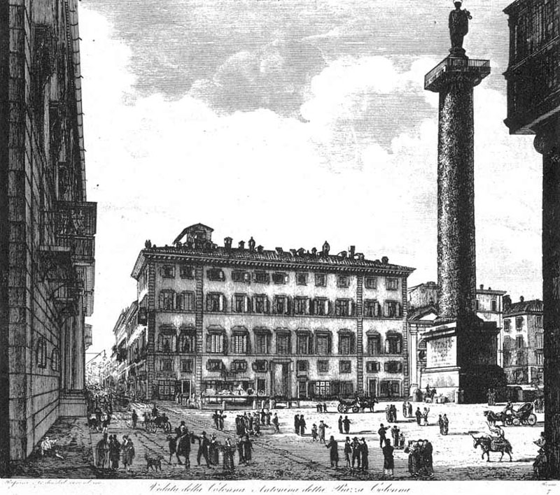 Luigi Rossini,Piazza Colonna (1850)